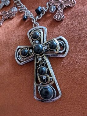 Gothic Ornate Costume Cross Charm Choker/Boot Jewelry (see pics on my page)